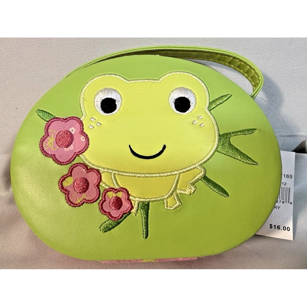 Frog & Pink Floral Kids Jewelry Box w/ Mirror
